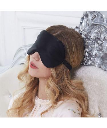 Silk Sleep Mask: Lightweight, Breathable & 100% Opaque Blindfold - Adjustable Strap for Women, Men & Children - Black - Buy Online on GoSupps.com