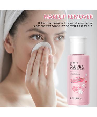 Oil-Free Makeup Remover - Sakura 3 in 1 Facial Cleanser & Makeup Remover | 3.5 Fl.oz Liquid Makeup Remover for Deep Skin Cleansing Tarako - Buy Online on GoSupps.com