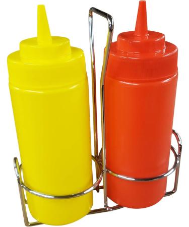 Ketchup and Mustard Squeeze Bottle Set with Caddy 16oz - Buy Online on GoSupps.com