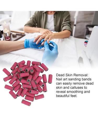 Nail Art Sanding Caps Dead Skin Removal Manicure Polishing Grinding Bands with Storage Box Small (Rose Red) - Buy Online on GoSupps.com
