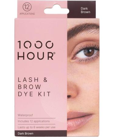 1000 Hour Eyelash & Brow Dye/Tint Kit Permanent Mascara (Dark Brown)