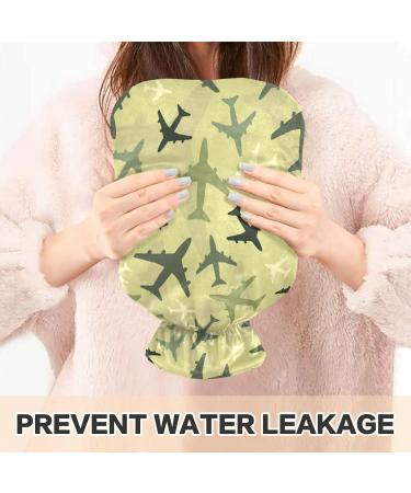 Buy Green Military Hot Water Bottle 1L with Soft Cover - Ideal for Winter Comfort & Warmth for Bed Hand Neck Shoulders - International Shipping Available - Buy Online on GoSupps.com