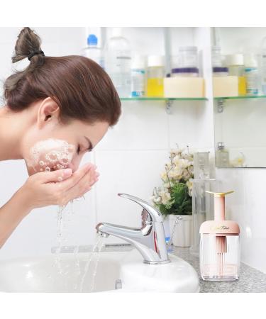 Face Wash Foam Maker Type Rotating Facial Cleanser Foaming Bottle Automatic Rebound | Portable Deep Cleansing Facial Cleansing Tools for Travel Household Rich Lather Pink - Buy Online on GoSupps.com