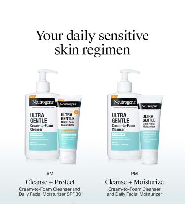 Neutrogena Ultra Gentle Daily Facial Moisturizer with SPF 30 Sunscreen with CICA, Lightweight Face Lotion with Broad Spectrum SPF 30 for Normal to Sensitive Skin, Fragrance-Free, 3.4 fl. oz 3.4 Fl Oz (Pack of 1) - Buy Online on GoSupps.com