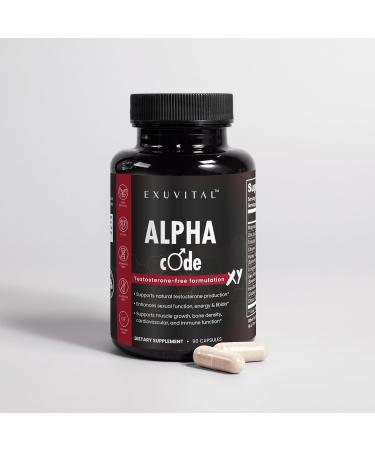 EXUVITAL Alpha Code XY, Male Enhancement Supplement, 90 Capsules, Natural Testosterone Production Support, Energy & Muscle Support, Heart & Circulation, Bone Health, Vitality and Immune Support, - Buy Online on GoSupps.com