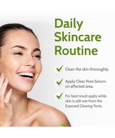 Exposed Skin Care Clear Pore Serum - Fast-Acting Acne Treatment with Salicylic Acid, Green Tea & Licorice Root for Clear, Tightened Pores - Buy Online on GoSupps.com