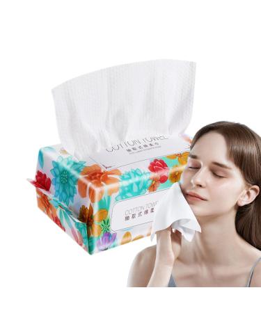 Cotton Face Wipes | Thick Face Towel with Pearl Pattern Design | Hygienic Dry Sheet for Large Face Towel Face Wash Sensitive Skin Makeup Remover