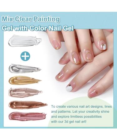 3D Painting Gel for Chrome Nail Powder - Clear Nail Sculpture Gel for 3D Nail Art - 15ml for Metallic Mirror Effect - Buy Online on GoSupps.com