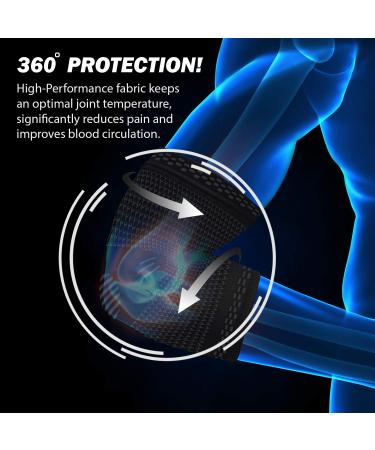 POWERLIX Elbow Brace Compression Support Sleeve for Tendonitis - Large - Black - Buy Online on GoSupps.com