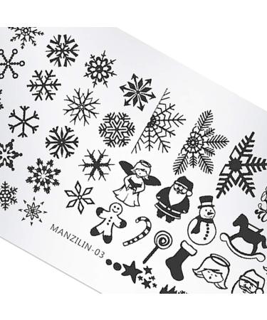 Nail Art Stamping Template Kit - Snowflake Santa & Gingerbread Designs for Christmas Winter Manicure - Buy Online on GoSupps.com