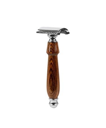 Razor Single Blade Safety Razor Wet Shave Premium Multiwood Waterproof Razorblade with 10 Complimentary Razorblades Single Blade Multiwood Safety Razor