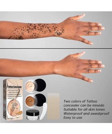 Tattoo Concealer Makeup Body Birthmark Scar Spots Waterproof Two Color Set - Brown One Size - Buy Online on GoSupps.com