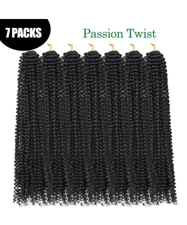 Passion Twist Hair Extensions - 7 Packs of 24-Inch Crochet Hair for Long Bohemian Styles - 1B Color - Yddm Authentic - Buy Online on GoSupps.com