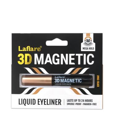 Laflare 3D Magnetic Liquid Eyeliner for 3D Magnetic Eyelashes  Smudge-proof  Cruelty-Free  Paraben-Free  Fragrance-Free  Vegan  Mega Hold