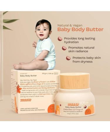 MAATE Baby Body Butter 50g | Pure Kokum & Shea Butter | Moisturizer for Infants & Kids | Nourishing Cream for Face Skin & Body | Suitable for 0-12 Years - Buy Online on GoSupps.com