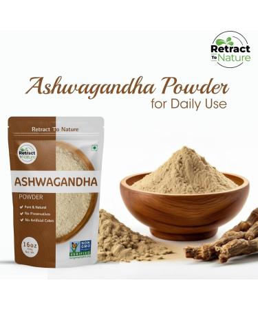 RETRACT TO NATURE Ashwagandha Root Powder-16 oz 100% Natural Indian Ginseng Withania Somnifera Made from Himalayan Mountain Hill - Buy Online on GoSupps.com