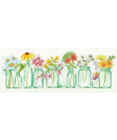 Dimensions Mason Jar Counted Cross Stitch Kit, 14 Count White Aida, 18'' x 7''. - Buy Online on GoSupps.com