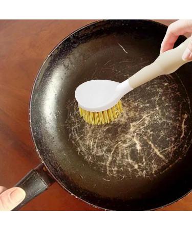 Long Handle Dish Brush - Long Handle Pan Brush Long Handle Pan Sisal Brush Design Strong Decontamination Wear-Resistant for Barbecue Tool Khaki - Buy Online on GoSupps.com