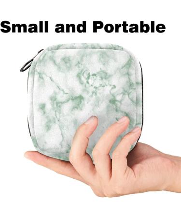 Portable Women's Binding-Up Bags | Menstrual Cup & Tampon Storage for Teens - Green Marble Design - Buy Online on GoSupps.com