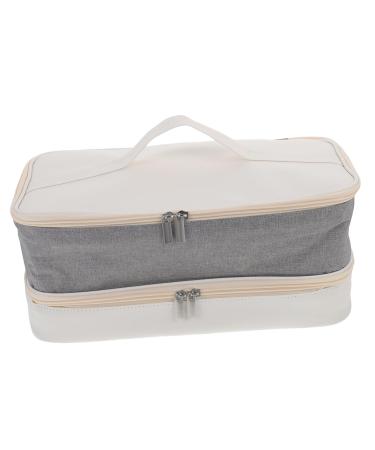 Mikinona Travel Storage Bag Curling Iron Hair Curlers Tote Bag Organizer Hairdryer Toolkit White Hair Dryer