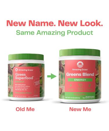Amazing Grass Green Superfood Energy - Watermelon 7.4 oz | Natural Energy Boost - Buy Online on GoSupps.com