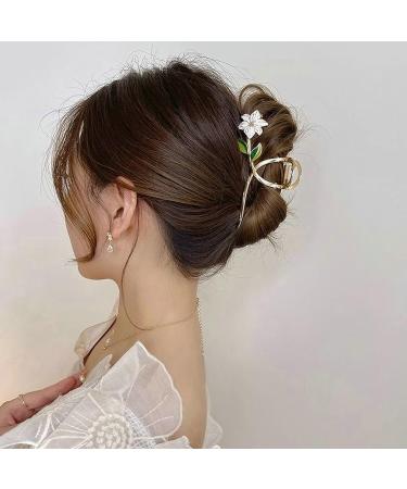 Souarts 6 PCS Flower Claw Clips for Women - Metal Hair Clips for Powerful Hold - Ideal Gifts for Women and Girls - Buy Online on GoSupps.com