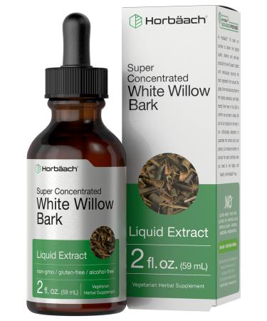 White Willow Bark Extract | 2 fl oz | Alcohol Free Liquid Tincture | Super Concentrated | Vegetarian Non-GMO Gluten Free | by Horbaach