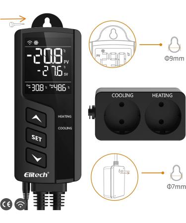 Elitech STC-1000WIFI Digital Temperature Controller - Double Relay 220V WiFi Sensor for Greenhouse & Reptiles - Buy Online on GoSupps.com