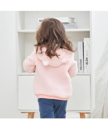Cartoon Fleece Hooded Jacket for Newborns | Warm Toddler Outwear Coat with Ears | Zipper Up | 0-6 Years | White - Buy Online on GoSupps.com