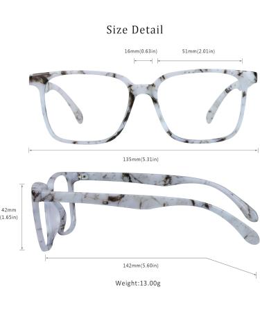 LifeArt Blue Light Blocking Glasses - Anti Eyestrain Computer Gaming & TV Glasses for Men & Women (Marble No Magnification - Buy Online on GoSupps.com