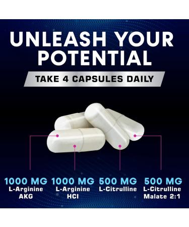 Extra Strength Nitric Oxide Booster 3000mg - 3X L-Araginine AKG & HCI + L-Citrulline Malate - Best Muscle Supporting Nitric Supplement - Natural Energy Heart Health Support Bottled USA - 240 Capsules 240 Count (Pack of 1) - Buy Online on GoSupps.com