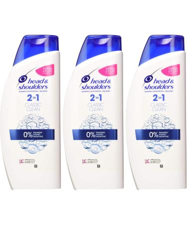 Head & Shoulders Classic Clean 2 in 1 Anti-Dandruff Shampoo Shampoo & Conditioner 3 x 540ml for oily hair paraben free up to 72 hours protection - Buy Online on GoSupps.com