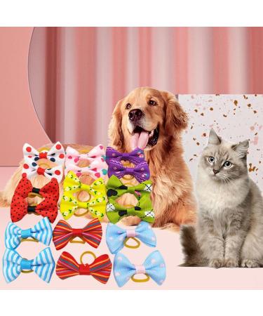 JOCXZI Pack of 15 dog hair bows dog hair accessories hair bows dog headdress for long hair pets dogs cats puppies 10 colours - Buy Online on GoSupps.com