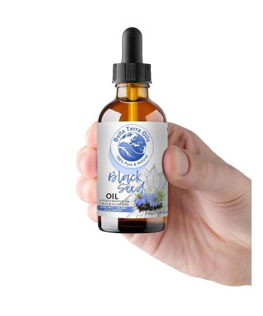 Organic Black Seed Oil 4oz - Cold-Pressed, Unrefined, Chemical-Free - Natural Moisturizer for Hair & Skin - Bella Terra Oils - Buy Online on GoSupps.com