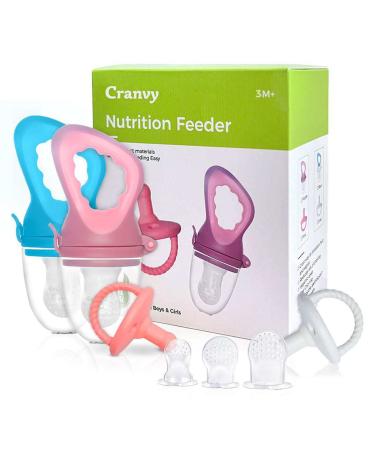 Baby Pacifier with Baby Teether   2 Piece Set Baby Fruit Feeder with Silicone Teether   Non-BPA Food-Grade Materials   Soft Comfortable Pacifier Weaning Set   Ideal for Baby Shower  New Moms (Purple)