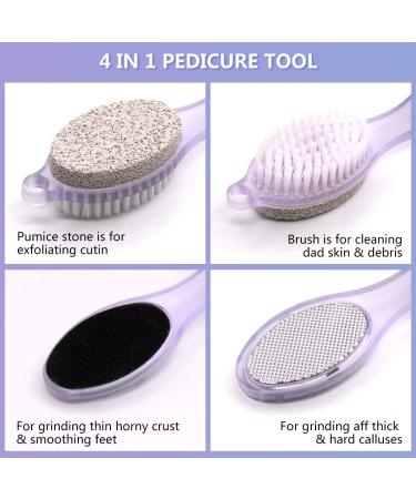 Fangze Pumice Stone Brush for Feet - 2 Pack Foot Brush Scrubber Pedicure Paddle Kit- Lilac and Blue - Buy Online on GoSupps.com