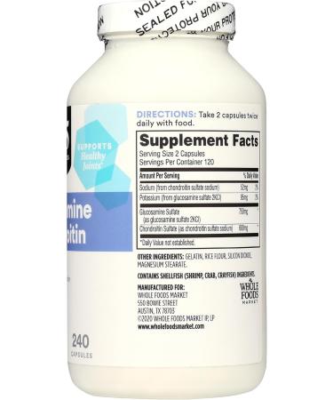 365 by Whole Foods Market Glucosamine Chondroitin 240 Count - Buy Online on GoSupps.com
