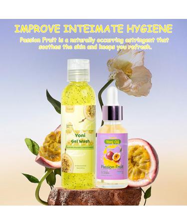 Yoni Wash & Yoni Oil Set - Feminine Vaginal Cleanser for PH Balance | Passion Fruit Scent | 5.07 fl. oz & 1 fl. oz - Buy Online on GoSupps.com
