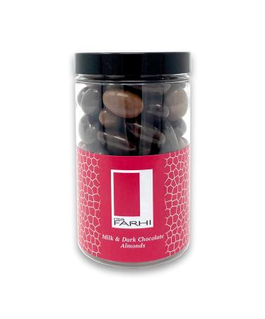 Rita Farhi Milk and Dark Chocolate Covered Almonds in a Gift Jar | Vegetarian and Chocolate Gift - Chocolate Coated Nuts - 315 g - New Palm Oil Free Recipe
