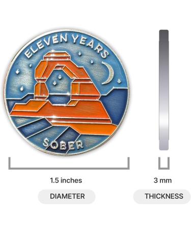 11 Years Sober Token | Eleven Years Sober Chip | Non-AA Gift Non-Religious Medallion for Men and Women Celebrating Sobriety 30. Eleven Years Sober - Buy Online on GoSupps.com