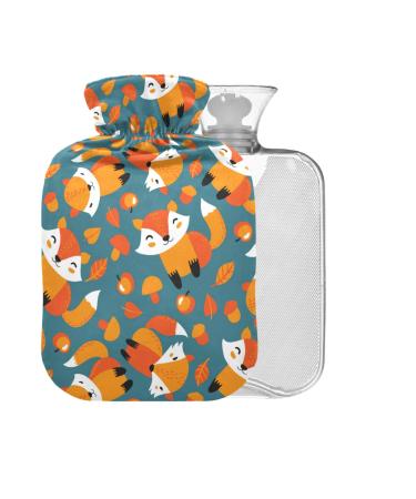 Foxes Nuts Hot Water Bottle without BAP with Cover 2 l Large Hot Water Bag for Pain Relief from Cramps