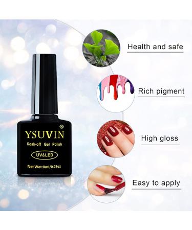 Yueshop 10PCS Nude Gray Glitter Gel Nail Polish Set - Sparkly Grey Silver Manicure Varnish Kit - Buy Online on GoSupps.com