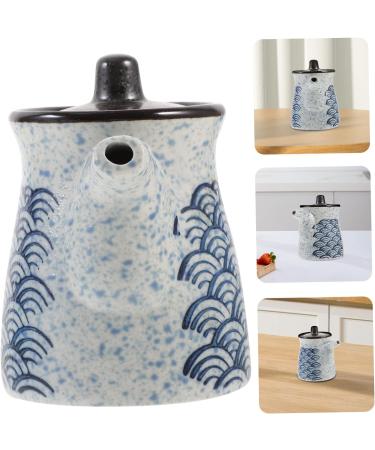 HOMSFOU Soy Sauce Jar Japanese Bottle for Condiment Shoyu Storage Bottle Vinegar Holders Soy Sauce Container Soy Sauce Pot Vinegar Pot Grease Pot Cooking Ceramics Household Pepper Can 9.5X9X8CM As Shown 2 - Buy Online on GoSupps.com