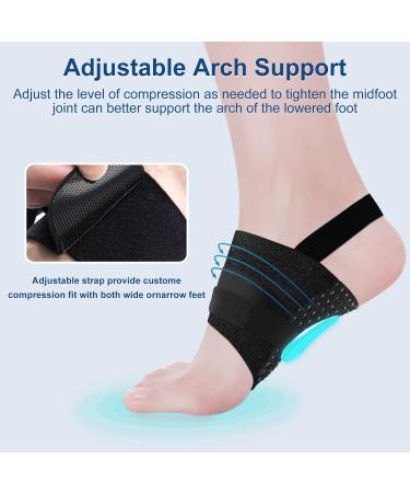 Arch Support Inserts & Compression Bands for Plantar Fasciitis Relief | Orthotic Sleeves with Gel Pads for Flat Fallen & High Arches - One Size Fits All - Buy Online on GoSupps.com