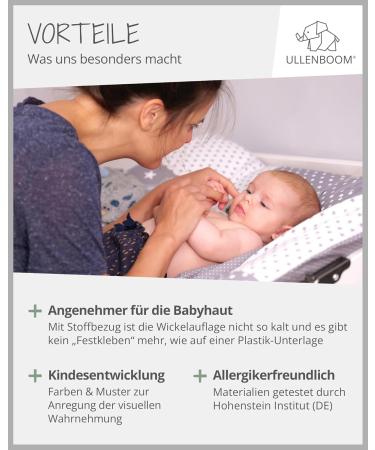 ULLENBOOM Gray Elephants 75x85 cm Diaper Pad Cover - Removable Cotton Baby Changing Table Wrap (EU Made) - Buy Online on GoSupps.com