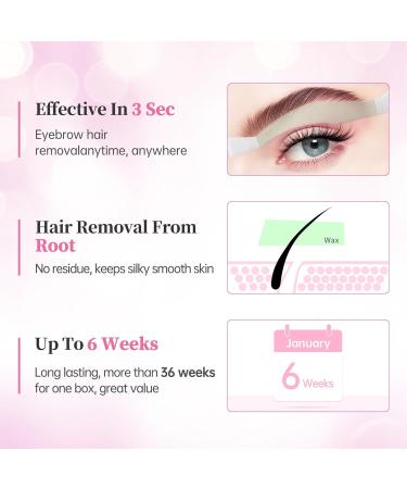 Eyebrow Wax Strips Cold Waxing Strip for Eyebrow Ready to Use 24pcs Double Side Strips for Home and Traveling - Buy Online on GoSupps.com