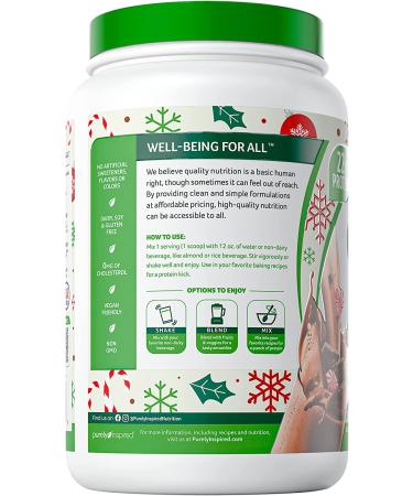 Purely Inspired Organic Pea Protein Powder - 22g Per Serving - Vegan, Limited Edition Peppermint Mocha Flavor - 17 Servings, 24 Oz (1.5lb Pack) - for Women & Men - Buy Online on GoSupps.com