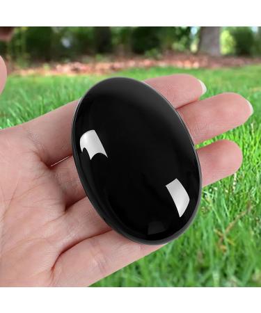 Xiannvxi 2.4 Black Obsidian Worry Stones - Natural Polished Crystals for Healing & Meditation - Buy Online on GoSupps.com
