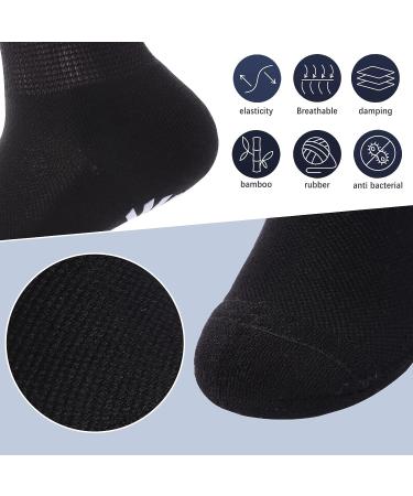 ZIHUA Diabetic Socks 6 Pairs - Non-Binding Bamboo Hospital Crew Socks for Men and Women - Extra Wide, Non-Slip, Black+Grey, Size 13-15 - Buy Online on GoSupps.com