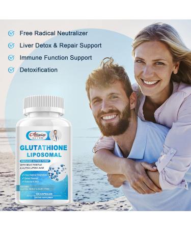 Liposomal Glutathione 1000mg Supplement with Milk Thistle & Vitamin C - Immune Liver & Skin Health Support - Buy Online on GoSupps.com